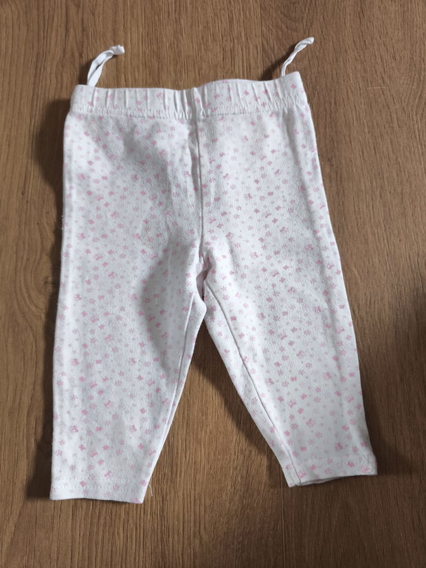Leggings weiß rosa Blümchen 62