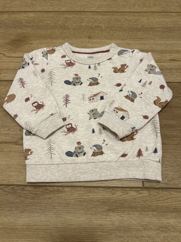 Pullover Waldtiere beige 80