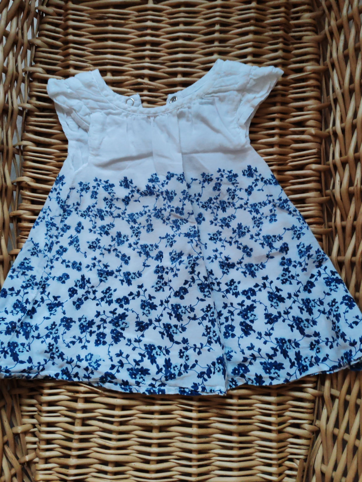 Kleid blau geblümt 56