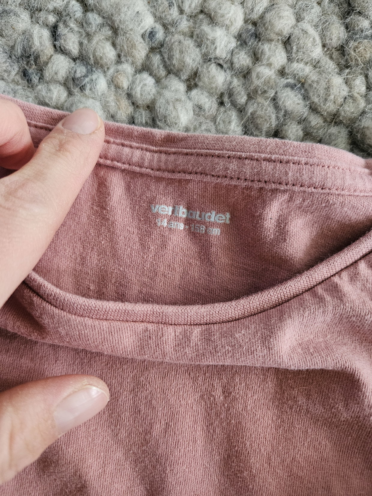 Vertbaudet Langarmshirt 158 altrosa uni