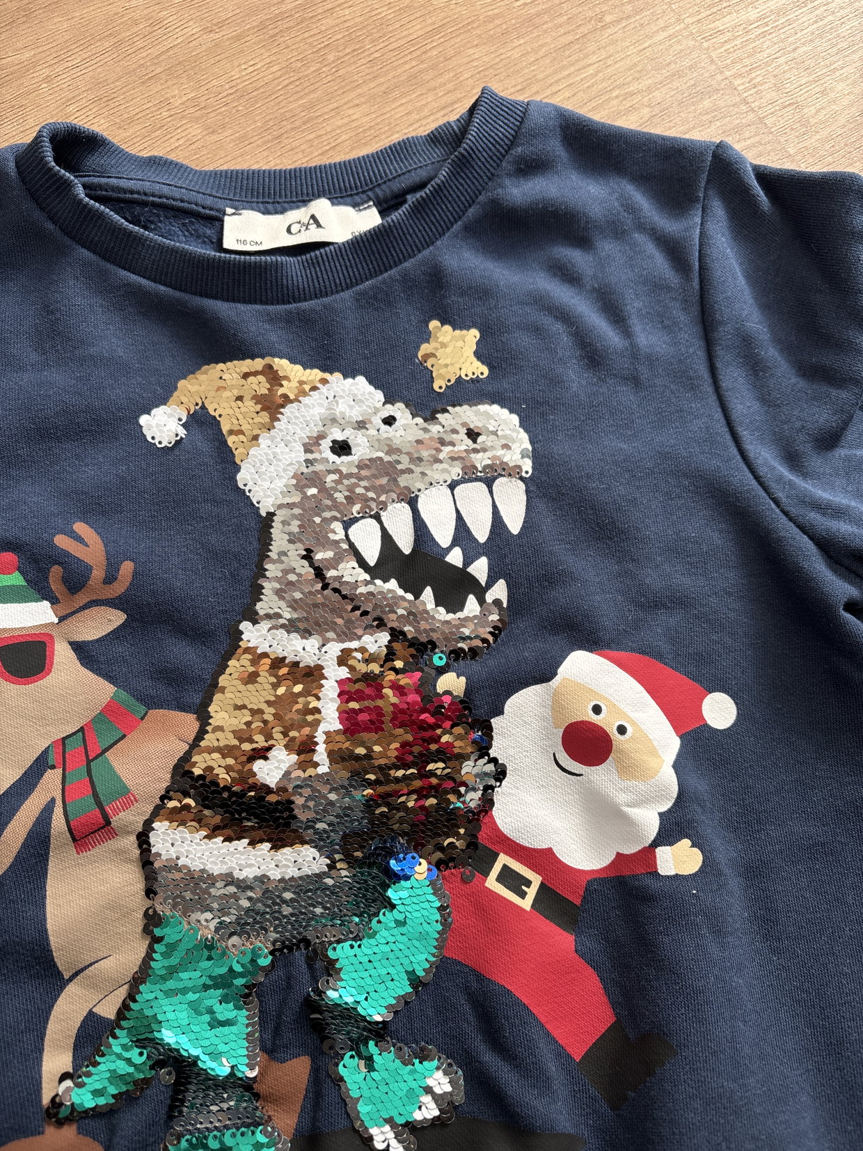 Pulli Pailletten Dino