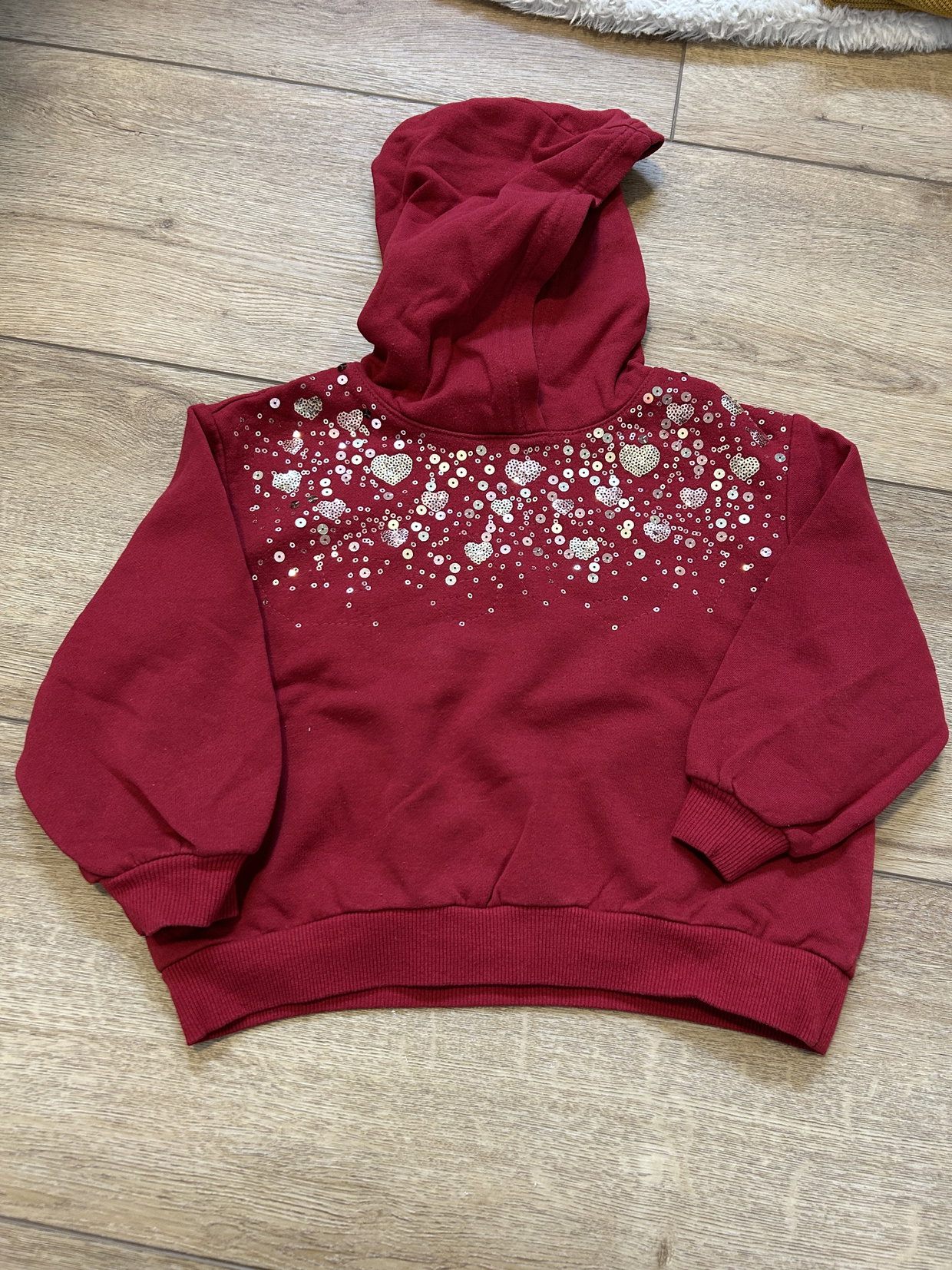 Pullover rot Pailetten Gold 