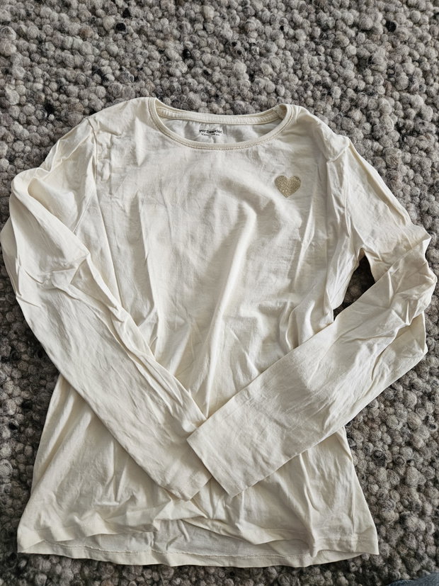 Vertbaudet Langarmshirt 158 creme mit 1 Herz