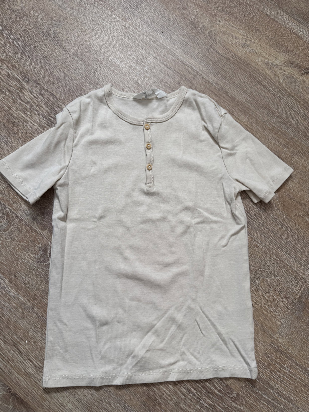 H&M Henley-T-Shirt, cremeweiß Gr. 122/128