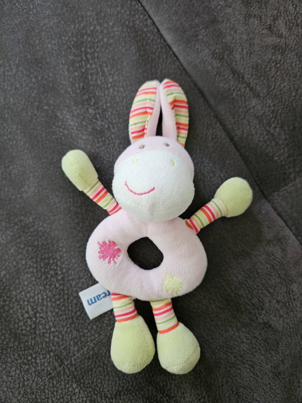 Greifring Hase rosa