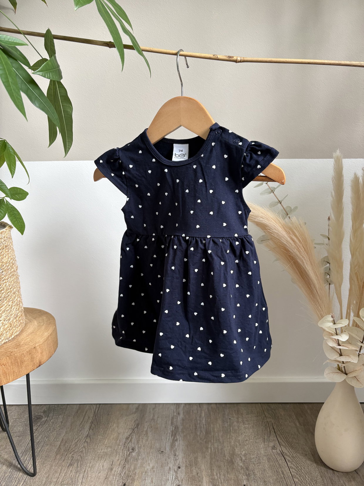 Sommerkleid (Dunkelblau mit Herzen)