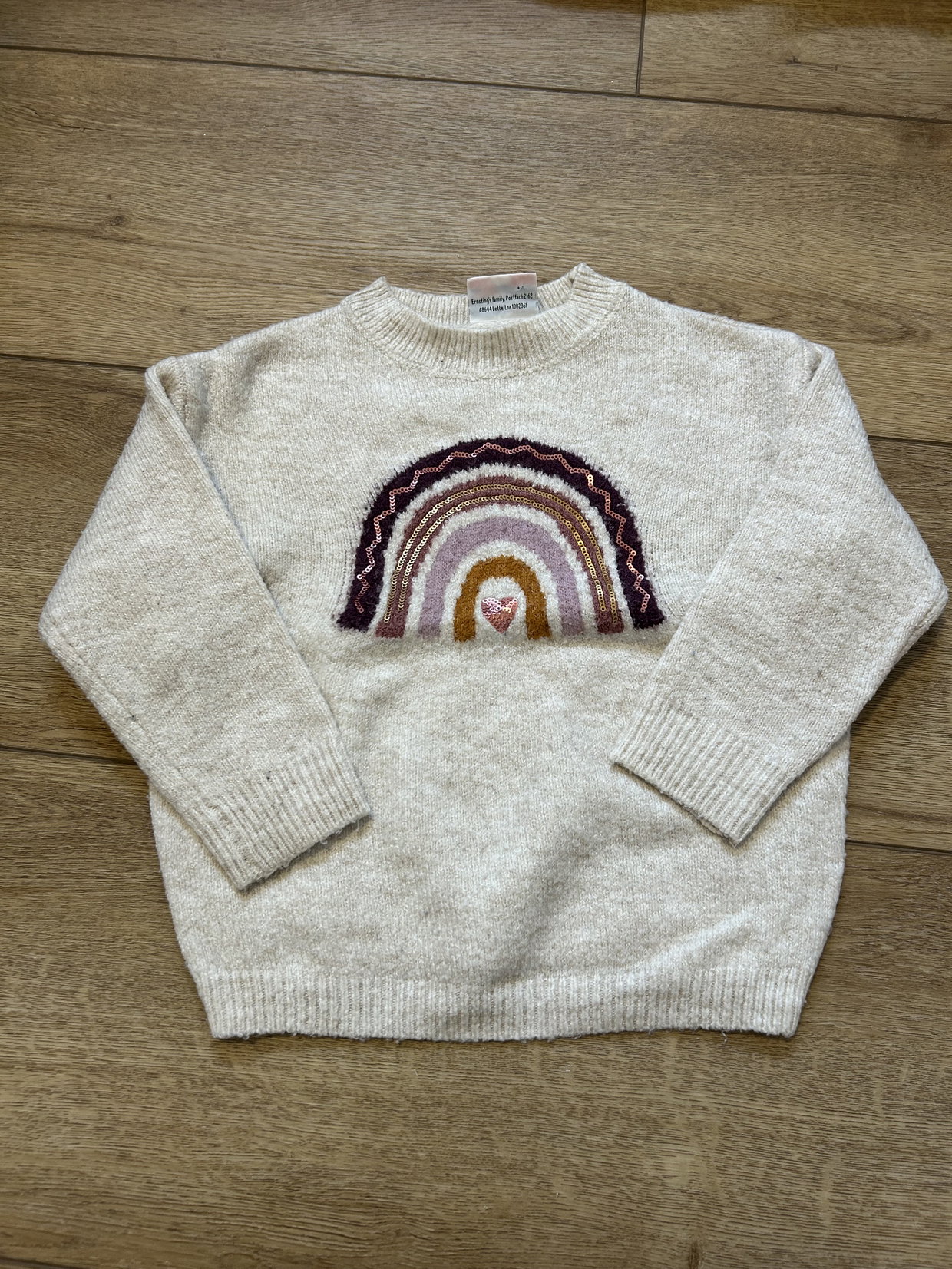 Pullover Regenbogen beige 104