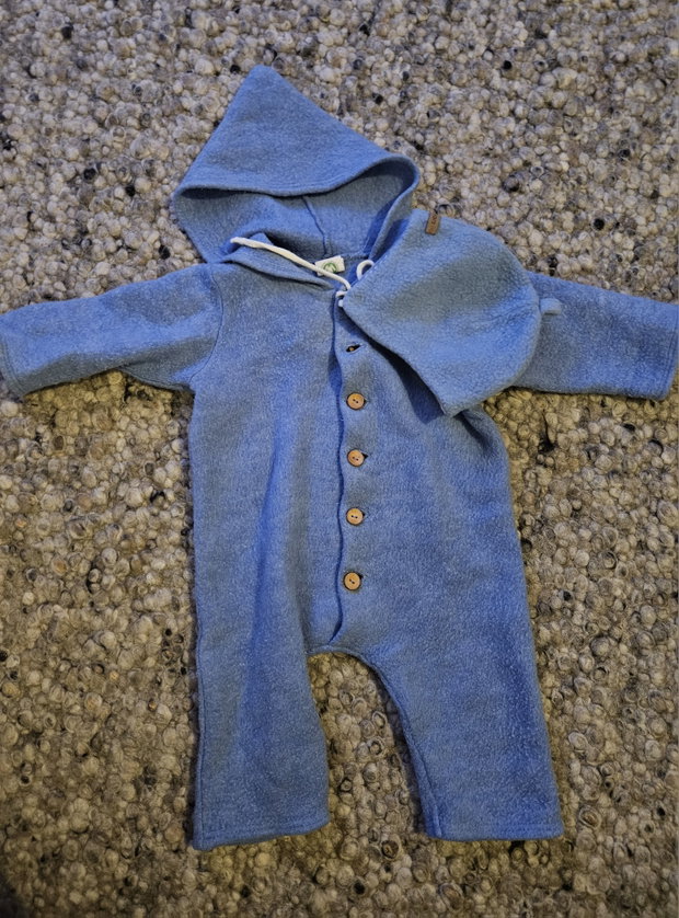Walkanzug mit Mütze Set Gr 62/68/74 blau 