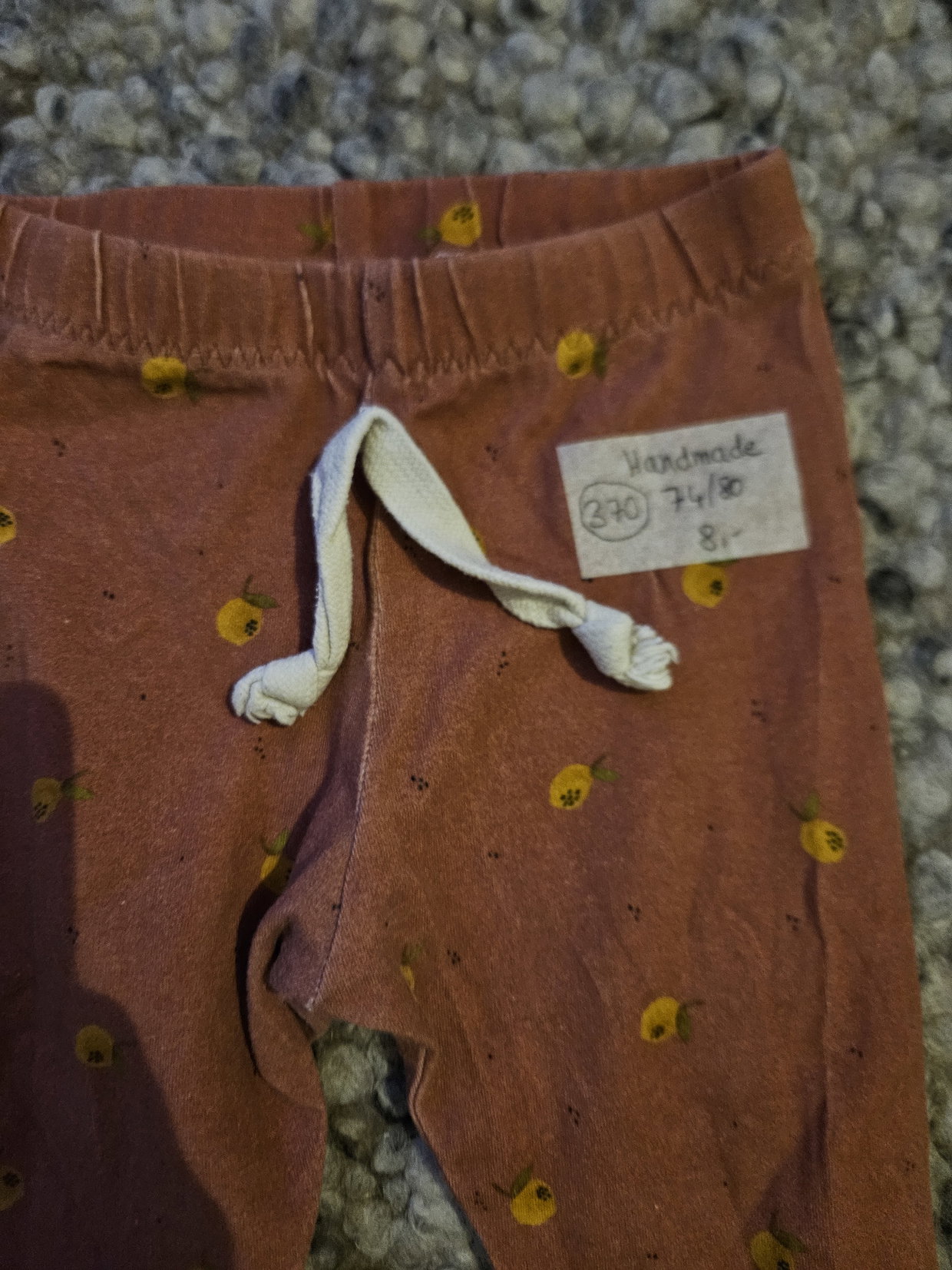 Handmade Leggins rost Zitronen/80