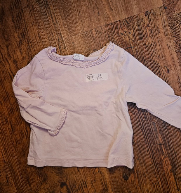 H&M Langarmshirt rosa 68 Rüschen 