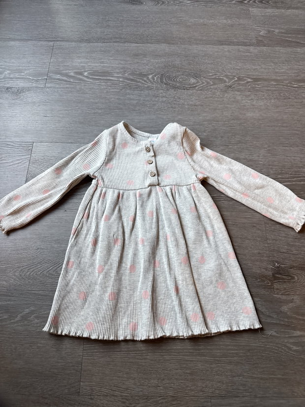 Kleid grau mit rosa Punkten 