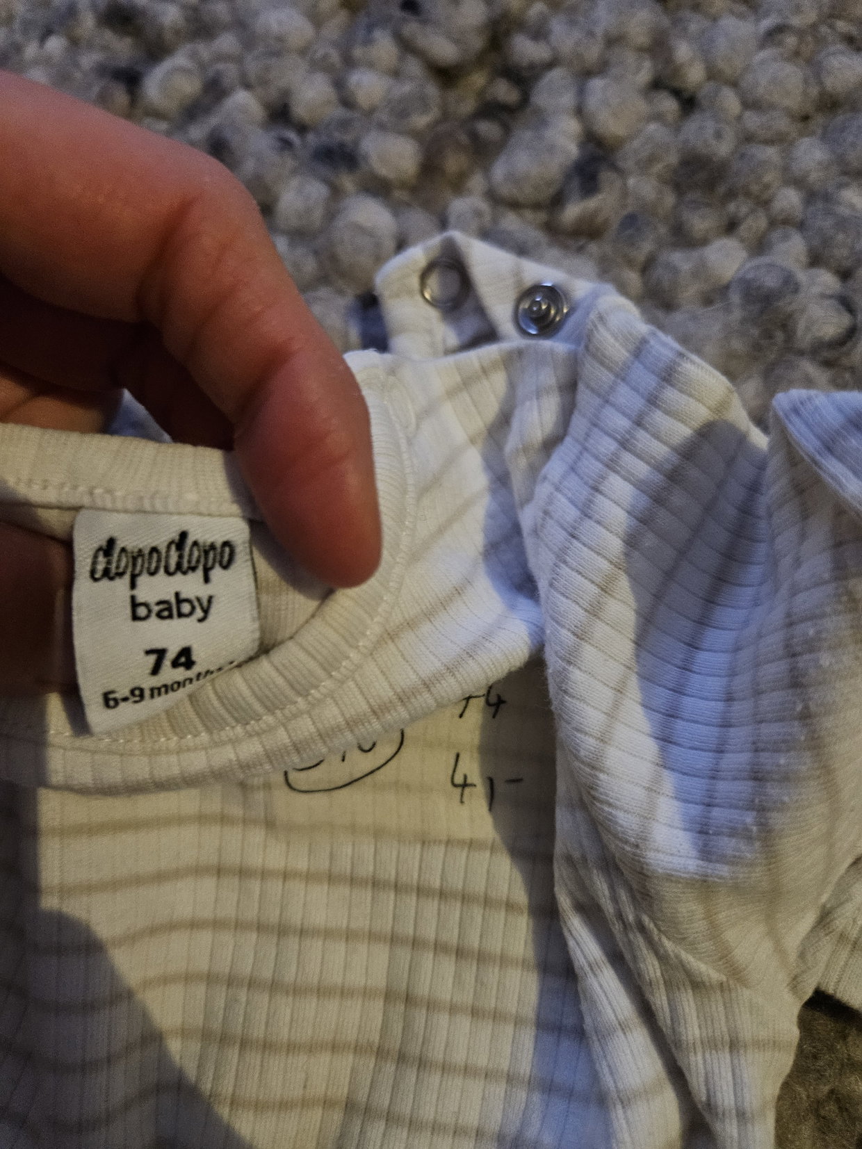 Langarmshirt dopodopo 74 beige weiß gestreift