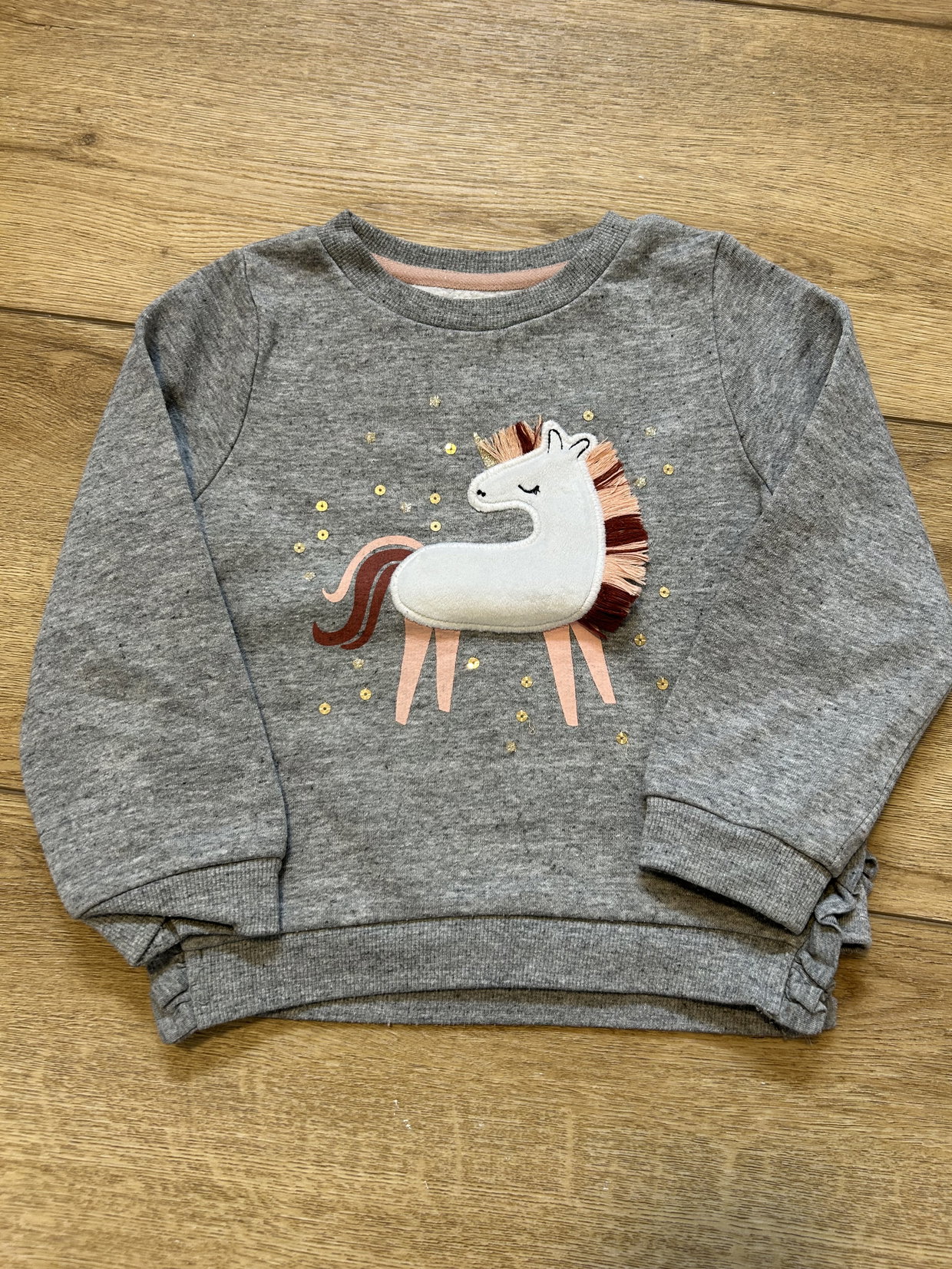 Pullover Einhorn grau 104