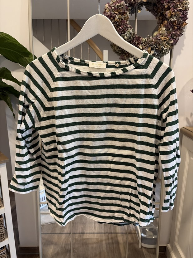 Rich & Royal Langarmshirt gesteift grün/weiss