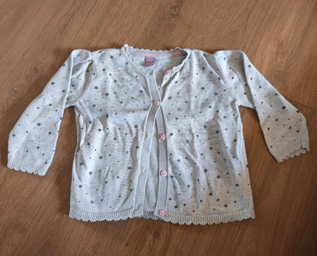 Strickjacke grau Sterne 80