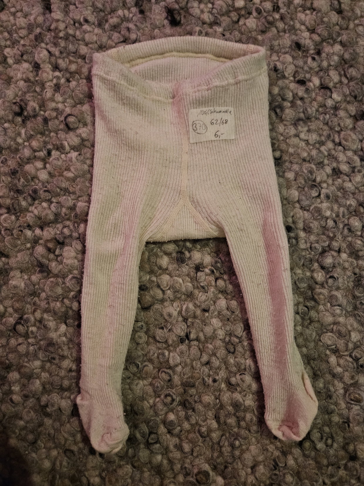 Schurwolle Strumpfhose 62/68 creme 