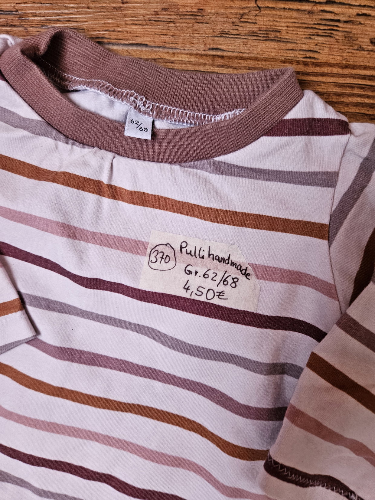 Langarmshirt handmade gr 62/68 streifen