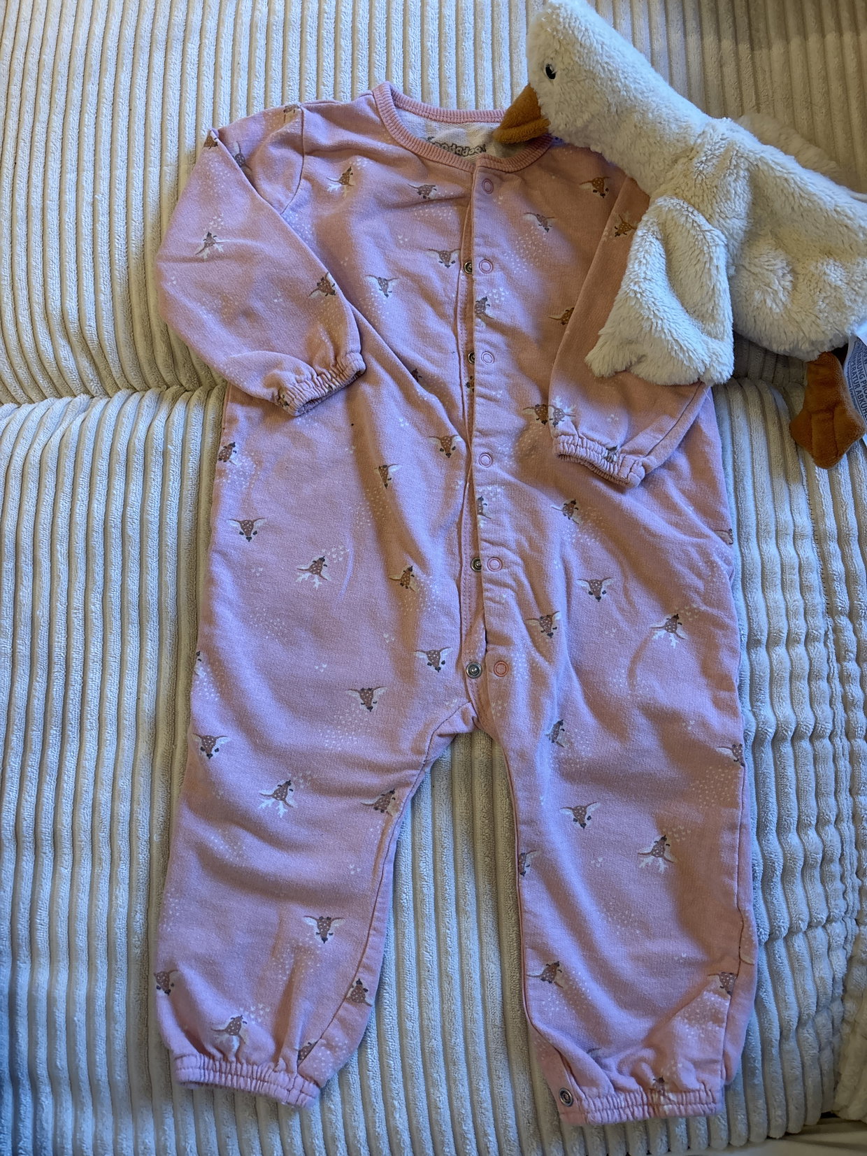 Schlafanzug rosa mit Rehe, Größe 74/80