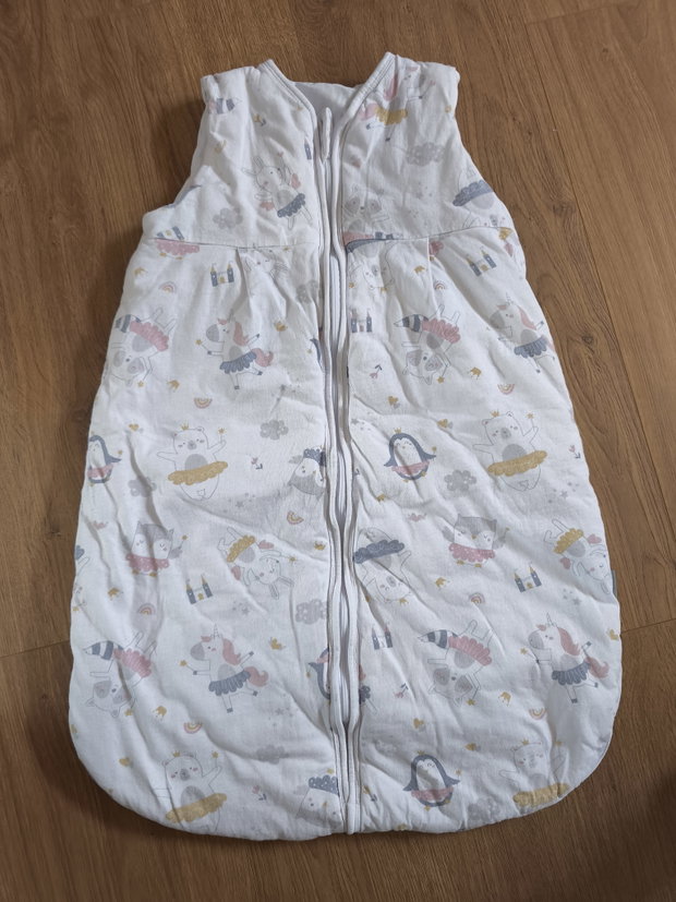 Schlafsack 80-86 weiß Tiere (Ganzjahres) 