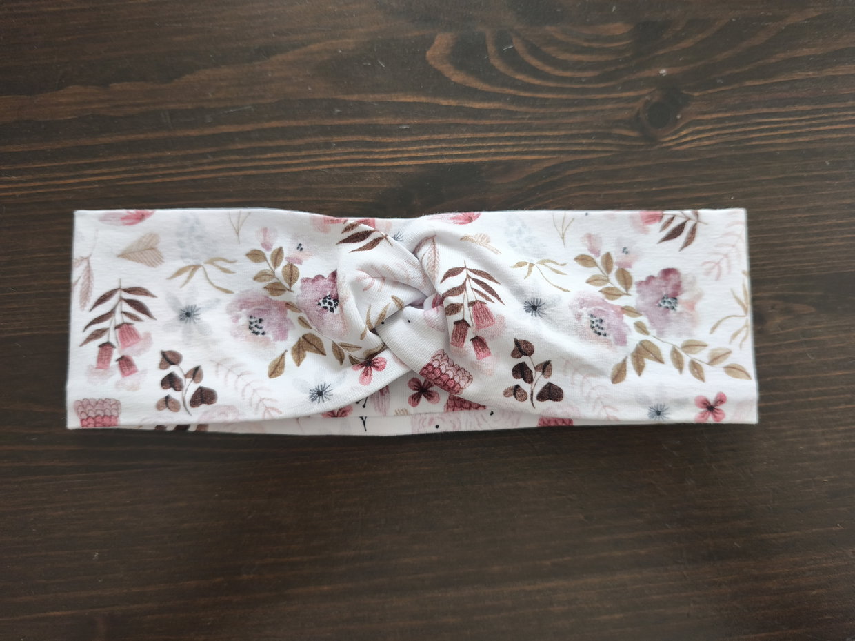 Knoten Stirnband rosa Blumen
