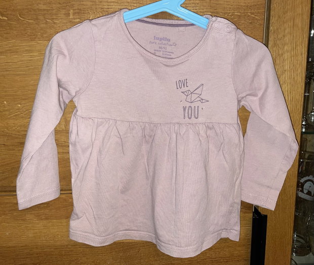 Langarmshirt, dünn, Gr. 86/92, love you