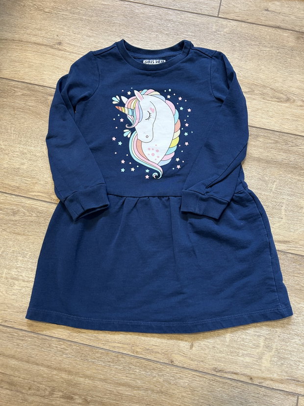 Kleid Einhorn blau 110