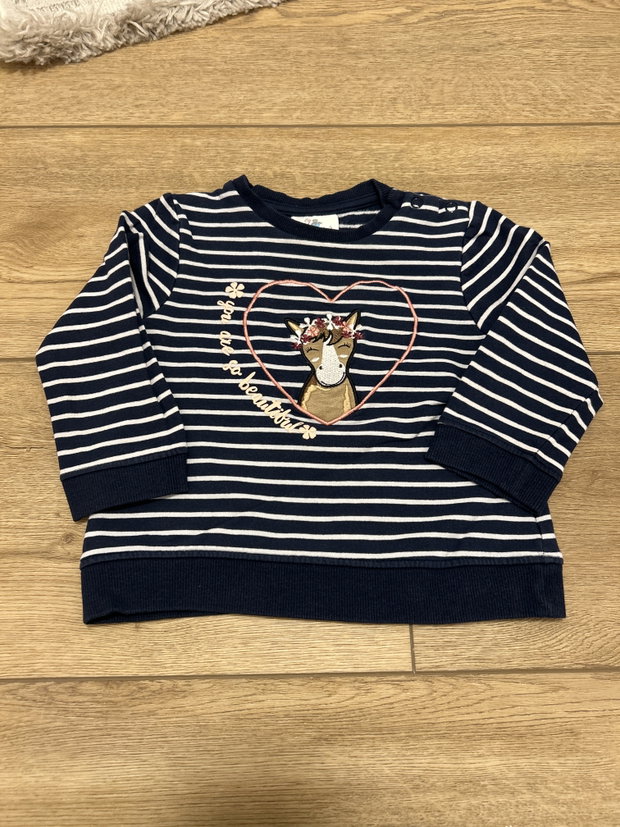 Pullover Pferd gestreift 92