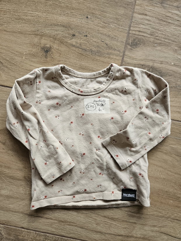Nordkidz Langarmshirt 74/80 braun Blumen