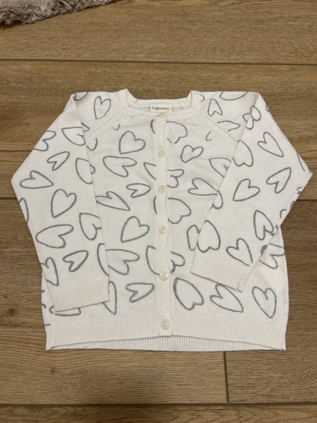Strickjacke Glitzerherzen 86