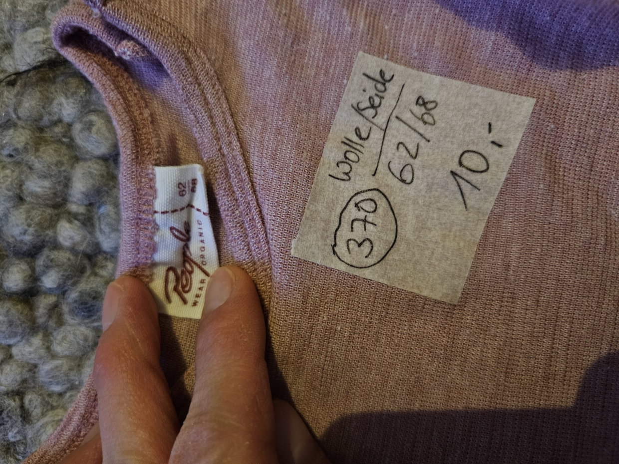 Langarmshirt people wear organic 62/68 mauve wolle seide