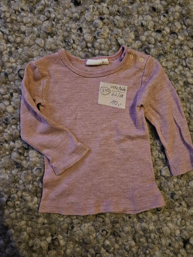 Langarmshirt people wear organic 62/68 mauve wolle seide