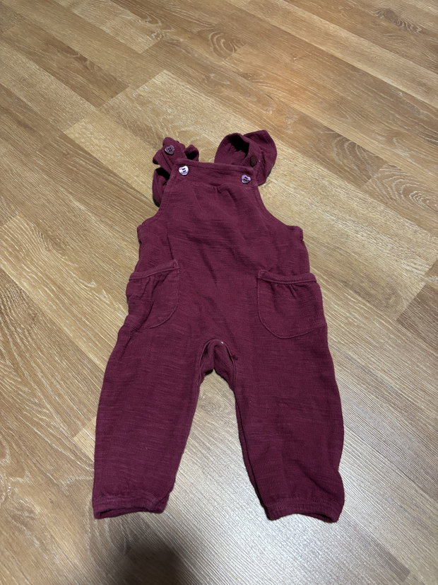 Latzhose Strick dunkelrot gr. 62