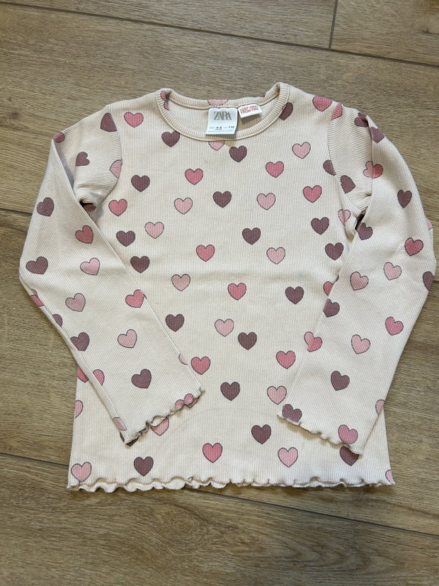 Zara Langarmshirt Herzen 110