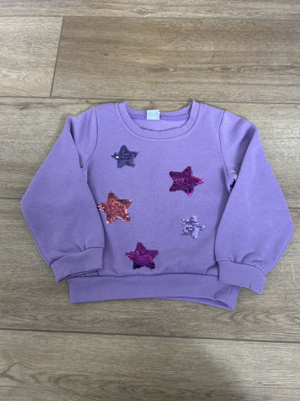 Pullover Sterne lila 116