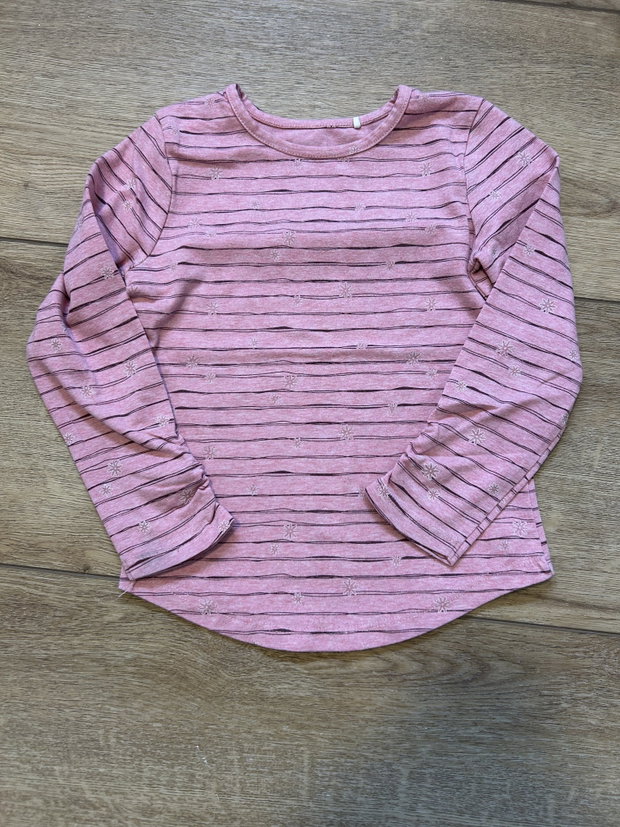 Langarmshirt Streifen Blumen 104