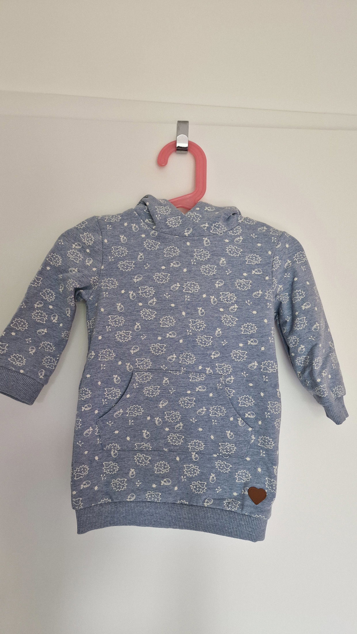 Hoodie-Kleid hellblau (Igel)