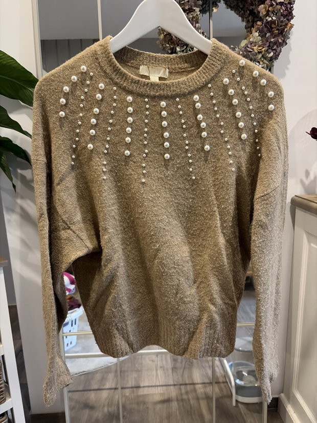 Strickpullover Perlen 