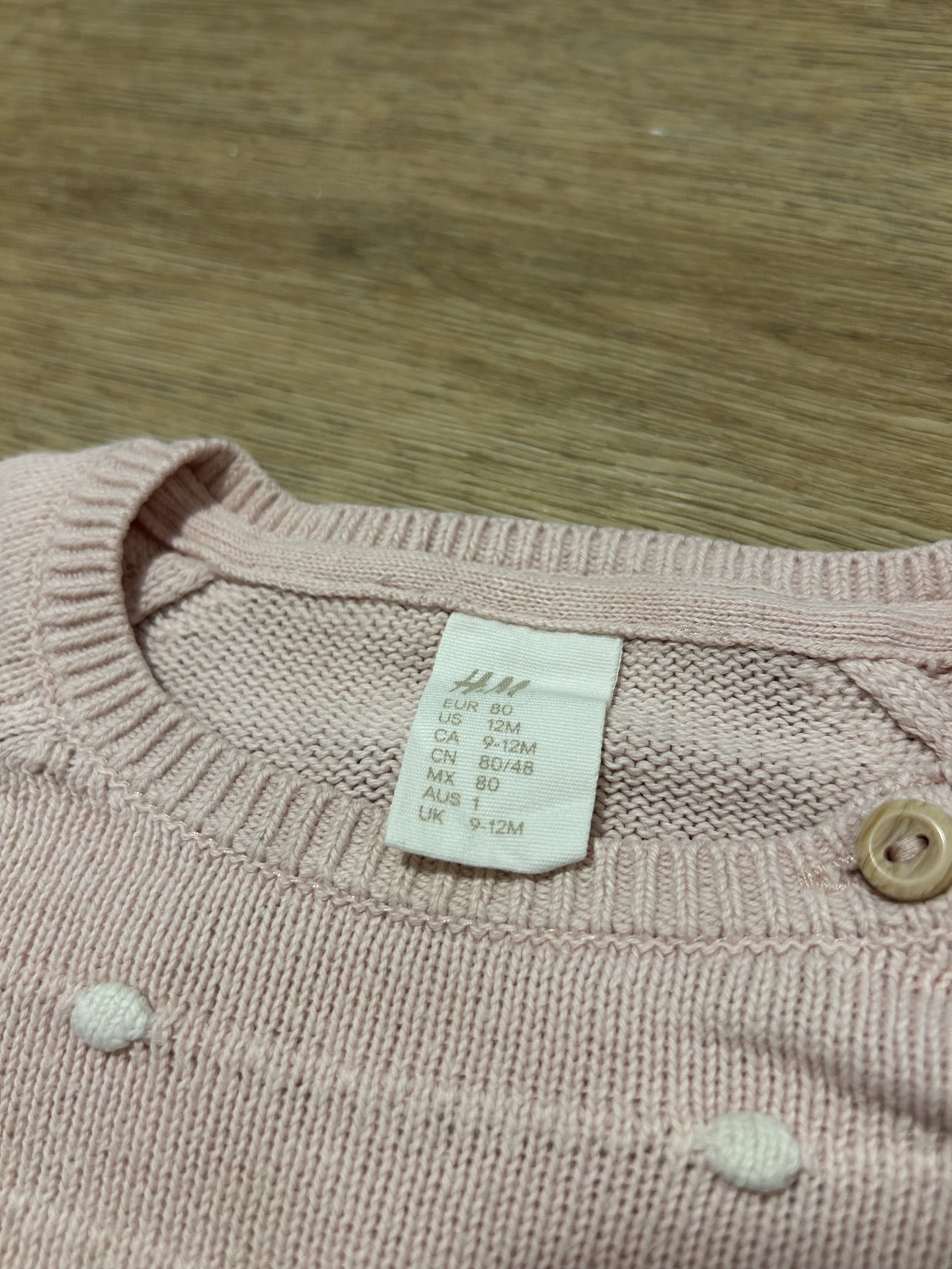 Strickpullover rosa Punkte 80