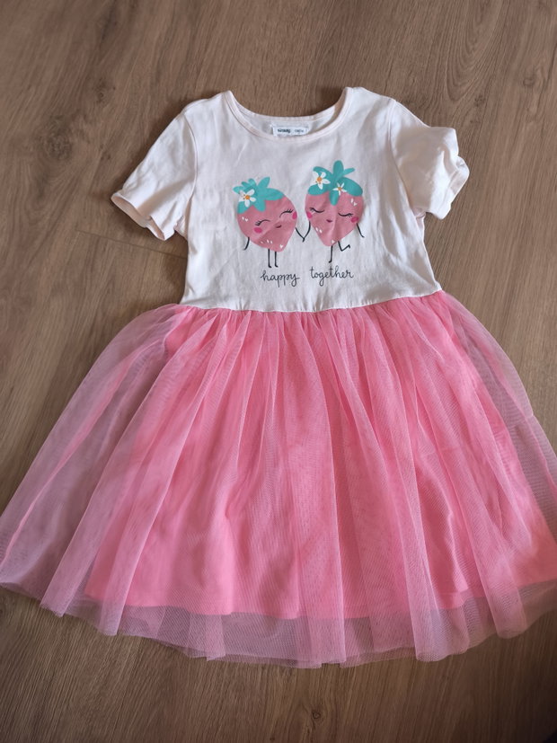 Erdbeer Kleid 128
