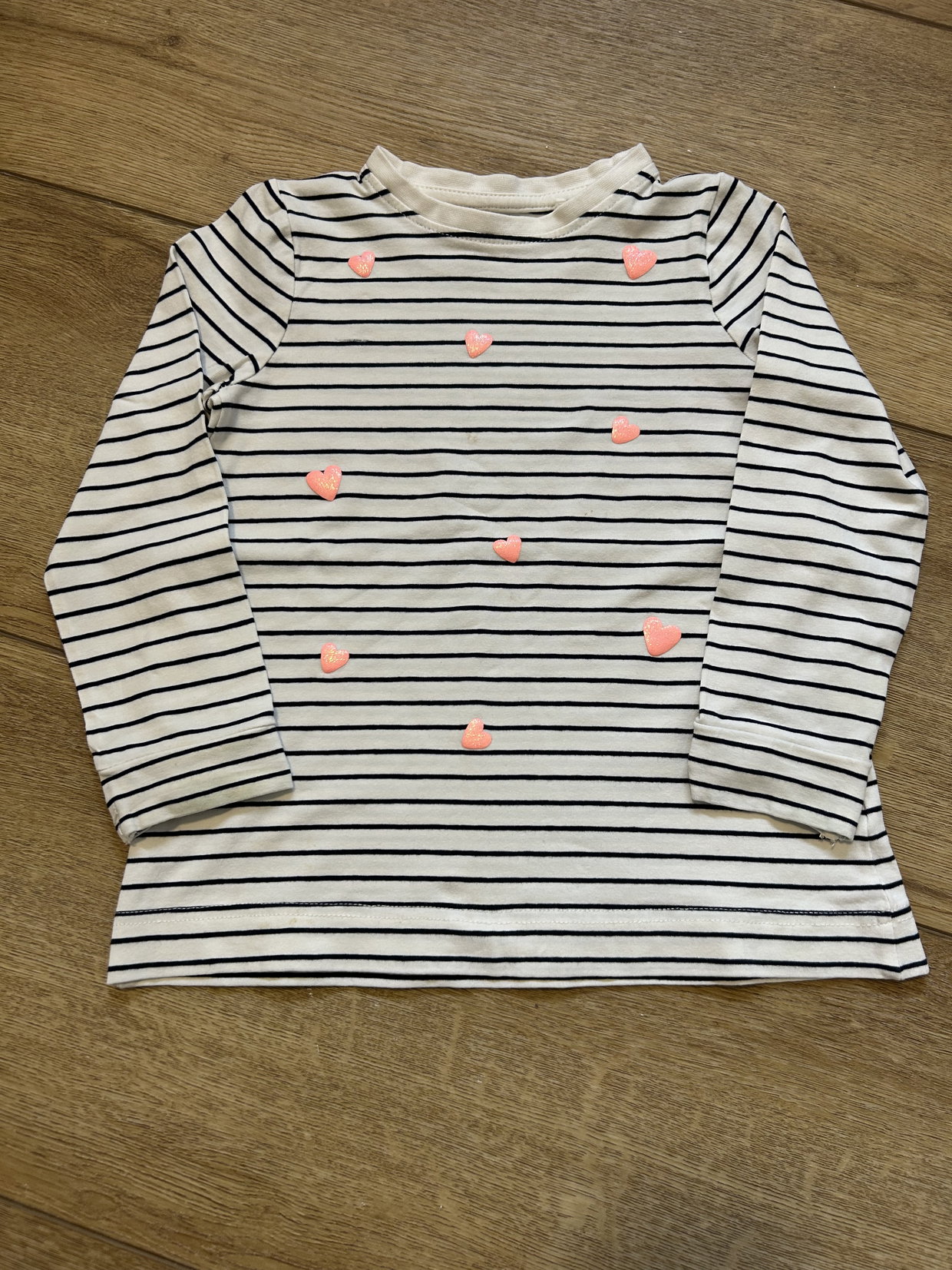 Langarmshirt Gestreift Herzen 110