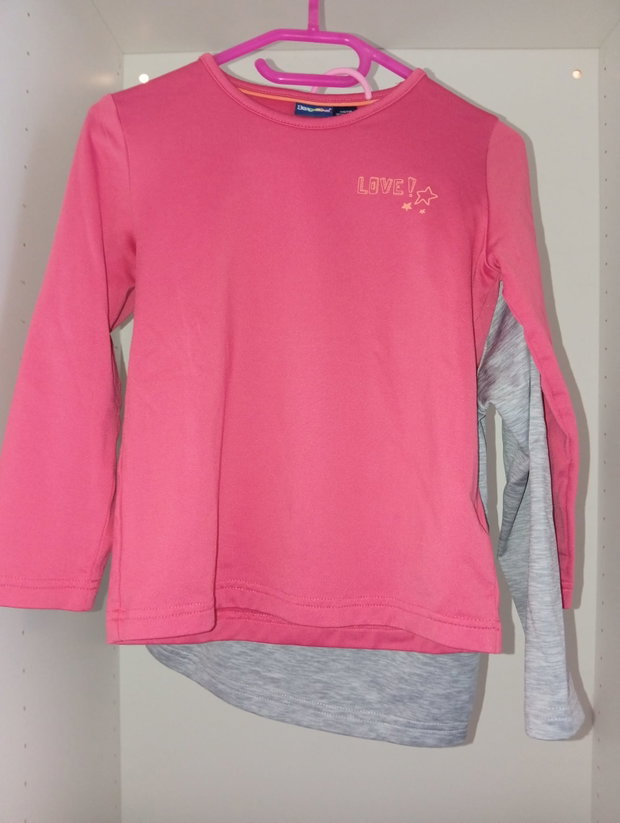 🩷🩶 2er-Set Thermopullover in Pink und Grau – Größe 110/116