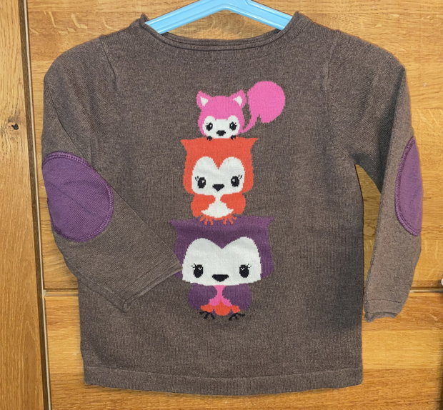 Strickpulli, Waldtiere, Gr. 86/92