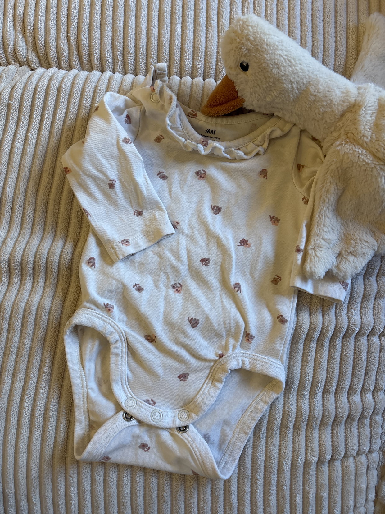 Body weiß mit Blumen, H&M, Größe 56
