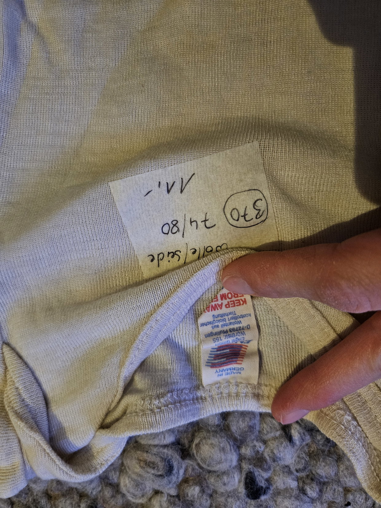 Wolle Seide Kurzarmbody 74/80 Engel