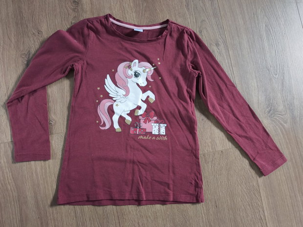 Langarm Shirt 122 Einhorn 