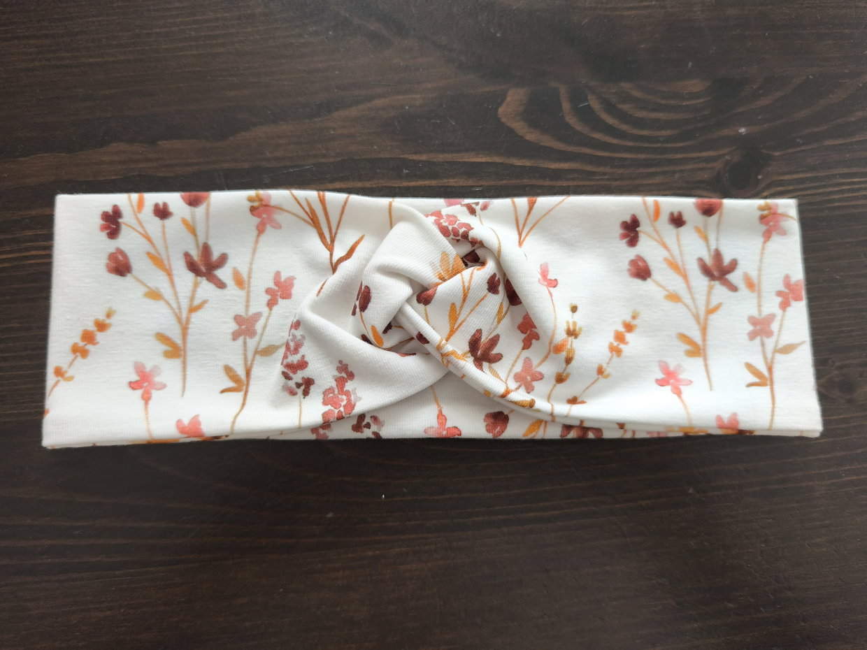 Knoten Stirnband braune Blumen 