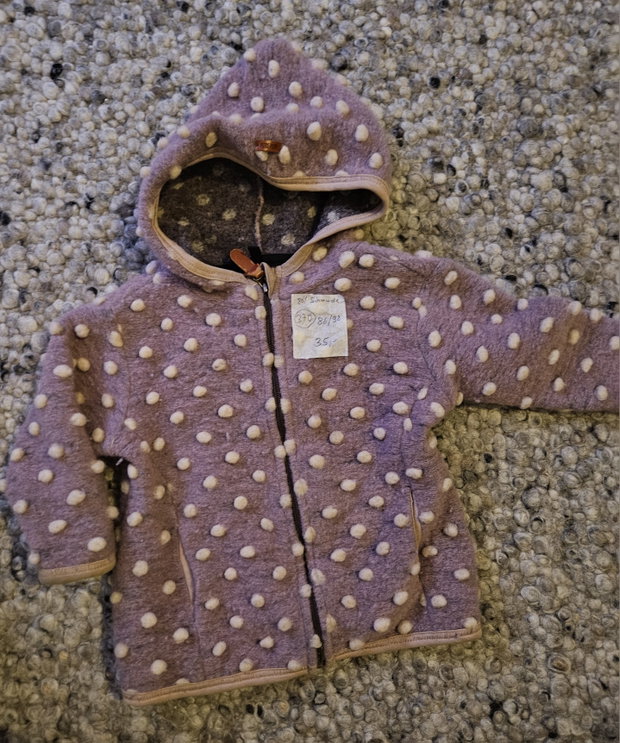 Walkjacke 86/92 Mauve mit Punkten 