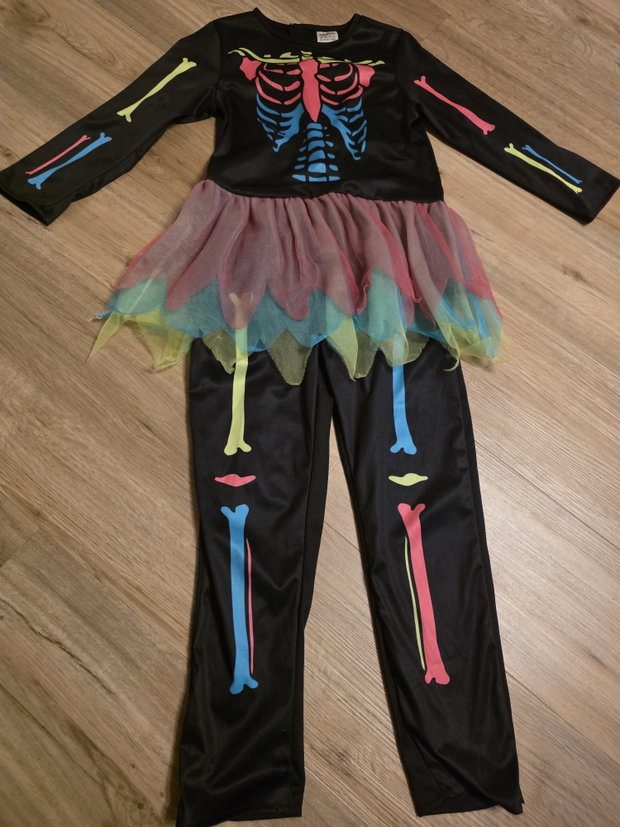 Halloween Kostüm Skelett Gr 110-122