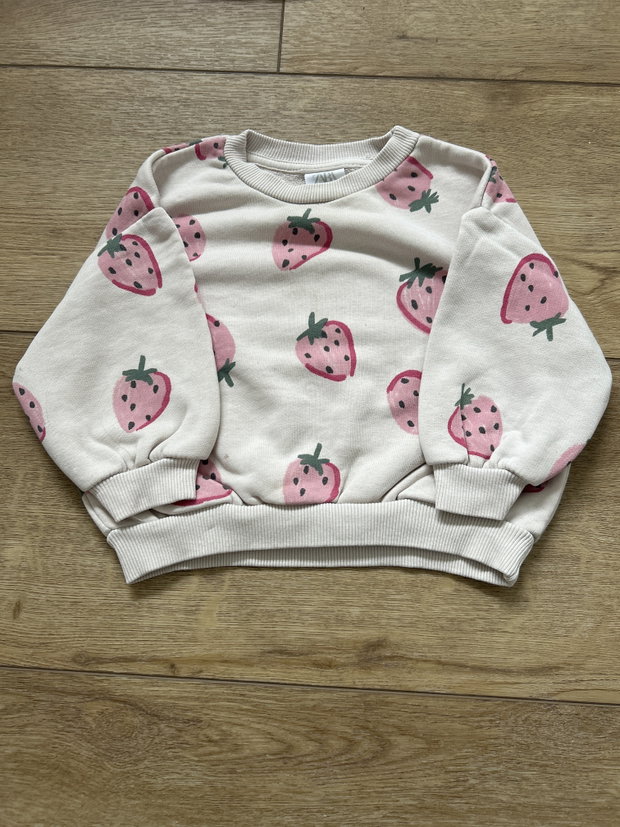 Zara Pullover Erdbeeren 86 