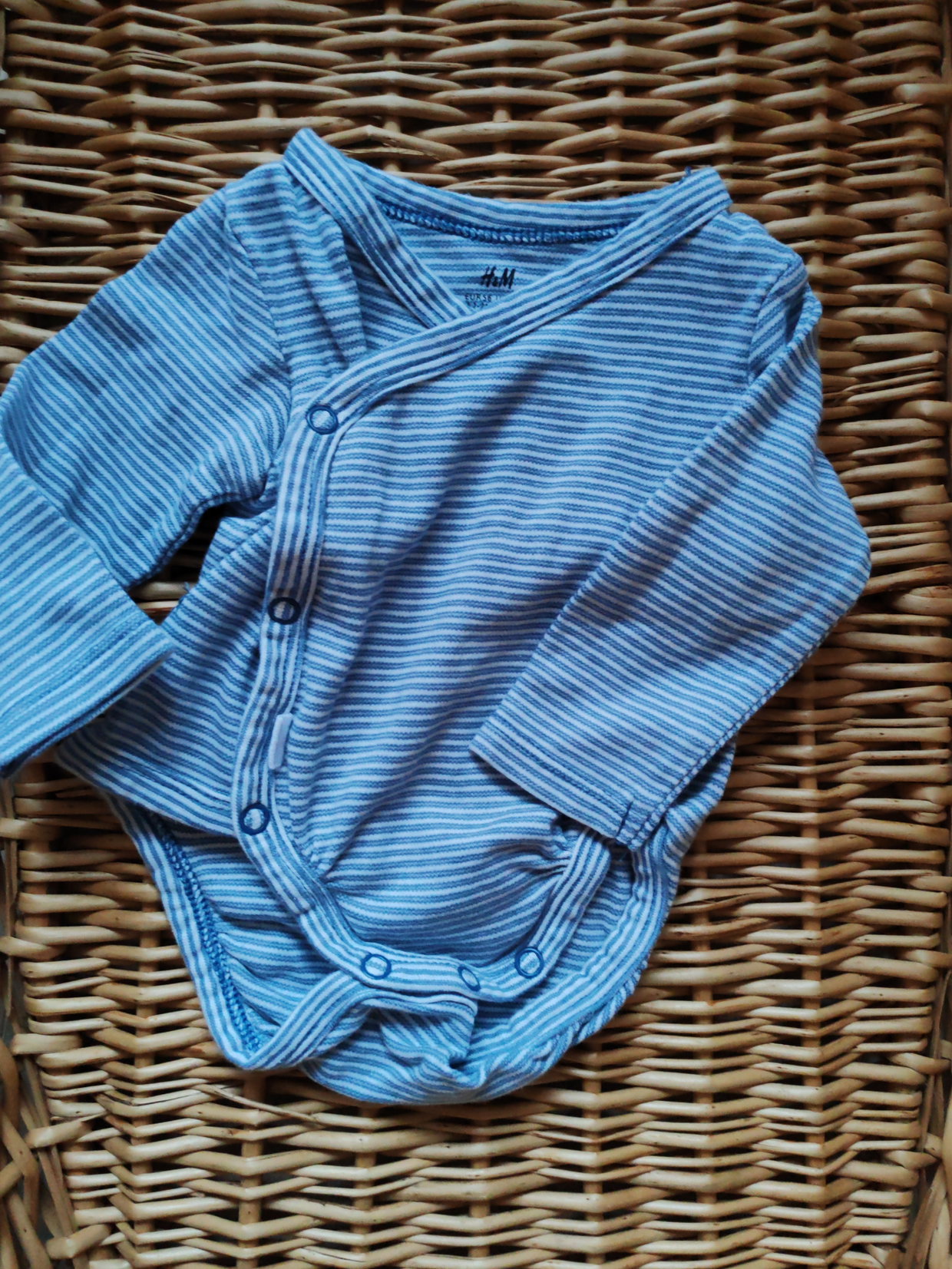 Wickelbody blau geringelt 56